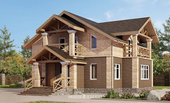160-014-П Проект двухэтажного дома, простой загородный дом из газосиликатных блоков Лениногорск | Проекты домов от House Expert