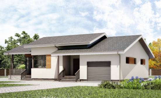 135-002-П Проект одноэтажного дома, гараж, экономичный дом из газосиликатных блоков Мамадыш | Проекты одноэтажных домов от House Expert