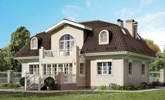 210-001-Л Проект двухэтажного дома с мансардным этажом, простой дом из арболита Зеленодольск | Проекты домов от House Expert