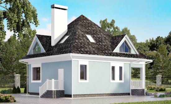 110-001-Л Проект двухэтажного дома с мансардой, недорогой дом из пеноблока Набережные Челны | Проекты домов от House Expert
