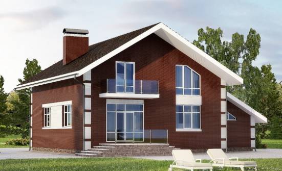 180-001-Л Проект двухэтажного дома мансардный этаж, гараж, бюджетный дом из арболита Агрыз | Проекты домов от House Expert