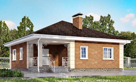 100-001-Л Проект одноэтажного дома, простой дом из блока Елабуга | Проекты домов от House Expert