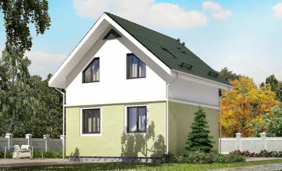070-001-П Проект двухэтажного дома с мансардой, махонький дом из бризолита Лениногорск | Проекты домов от House Expert