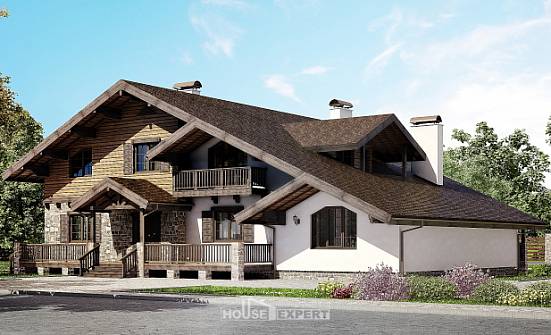 320-002-П Проект двухэтажного дома с мансардой, большой загородный дом из кирпича Бугульма | Проекты домов от House Expert