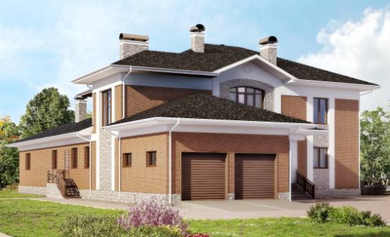 520-002-Л Проект трехэтажного дома и гаражом, современный домик из арболита Азнакаево | Проекты домов от House Expert