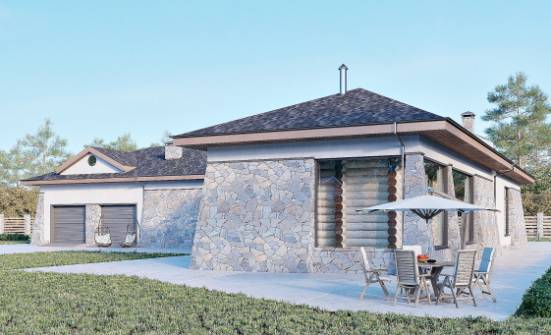 280-004-Л Проект одноэтажного дома и гаражом, классический дом из теплоблока Бугульма | Проекты домов от House Expert