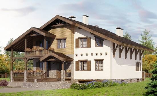 400-004-П Проект трехэтажного дома с мансардным этажом, гараж, уютный коттедж из кирпича Мамадыш | Проекты домов от House Expert