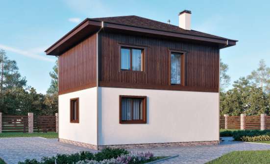 100-006-Л Проект двухэтажного дома, небольшой коттедж из твинблока Альметьевск | Проекты домов от House Expert
