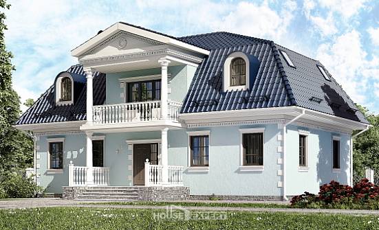 210-004-Л Проект двухэтажного дома мансардный этаж, средний дом из арболита Казань | Проекты домов от House Expert