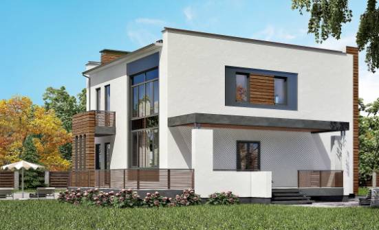 220-003-П Проект двухэтажного дома и гаражом, красивый домик из газосиликатных блоков Елабуга | Проекты домов от House Expert