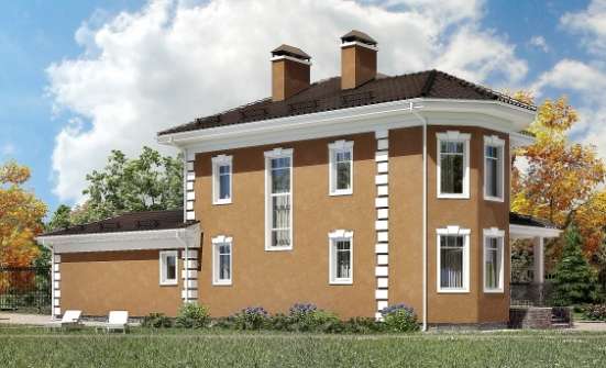 150-006-П Проект двухэтажного дома и гаражом, доступный загородный дом из поризованных блоков Заинск | Проекты домов от House Expert