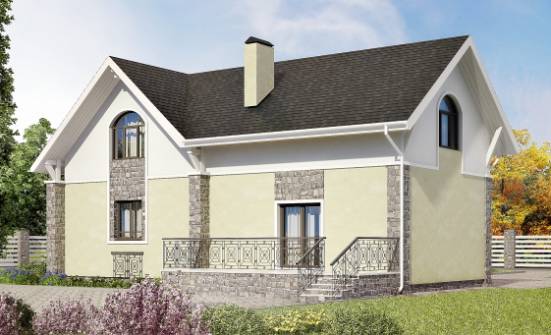150-012-П Проект двухэтажного дома мансардой, простой загородный дом из твинблока Бугульма | Проекты домов от House Expert