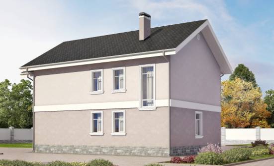170-008-П Проект двухэтажного дома, компактный коттедж из пеноблока Альметьевск | Проекты домов от House Expert