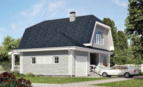 160-006-Л Проект двухэтажного дома с мансардой и гаражом, средний домик из газобетона Альметьевск | Проекты домов от House Expert