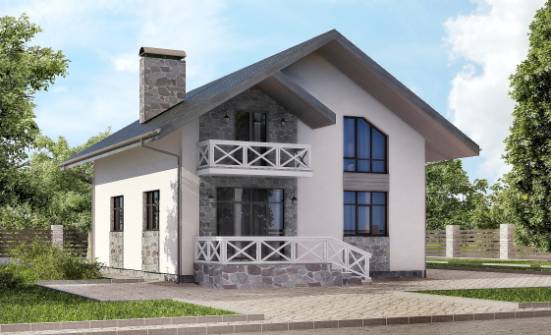 155-001-Л Проект двухэтажного дома мансардой, гараж, скромный дом из керамзитобетонных блоков Зеленодольск | Проекты домов от House Expert