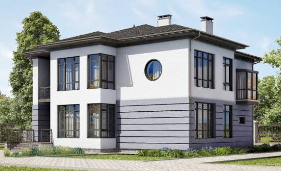 300-006-Л Проект двухэтажного дома и гаражом, огромный домик из кирпича Азнакаево | Проекты домов от House Expert