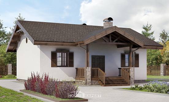 090-002-П Проект одноэтажного дома, скромный загородный дом из кирпича Чистополь | Проекты домов от House Expert
