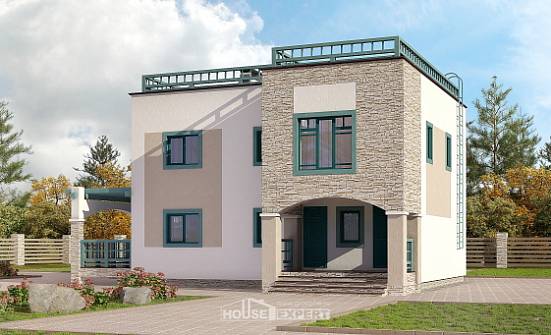 150-010-П Проект двухэтажного дома, недорогой коттедж из кирпича Мамадыш | Проекты домов от House Expert