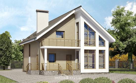 170-006-Л Проект двухэтажного дома мансардой, бюджетный дом из керамзитобетонных блоков Елабуга | Проекты домов от House Expert