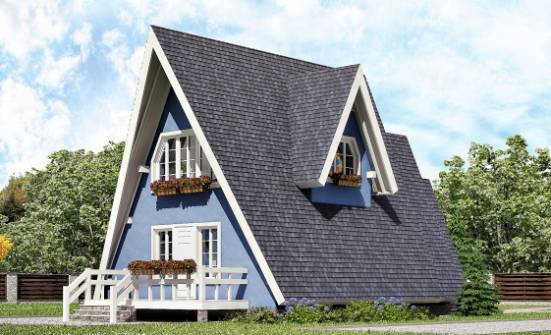 100-002-П Проект двухэтажного дома с мансардным этажом, бюджетный загородный дом из дерева Мамадыш | Проекты домов от House Expert