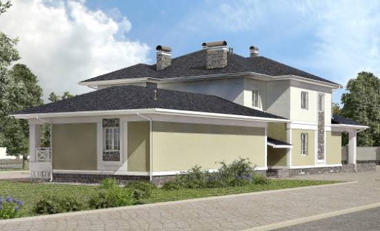 620-001-Л Проект трехэтажного дома и гаражом, классический коттедж из пеноблока Зеленодольск | Проекты домов от House Expert