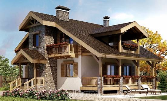 150-004-П Проект двухэтажного дома с мансардой, скромный коттедж из блока Казань | Проекты домов от House Expert