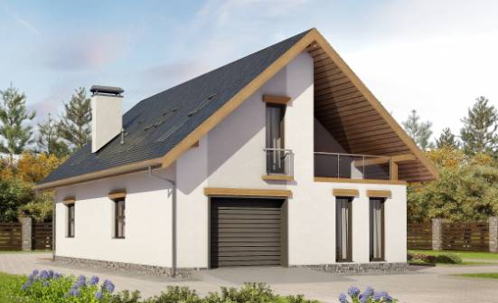 185-005-П Проект двухэтажного дома с мансардой, гараж, классический домик из керамзитобетонных блоков Агрыз | Проекты домов от House Expert
