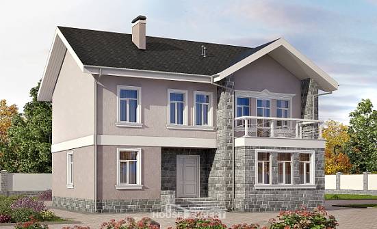 170-008-П Проект двухэтажного дома, компактный коттедж из пеноблока Альметьевск | Проекты домов от House Expert