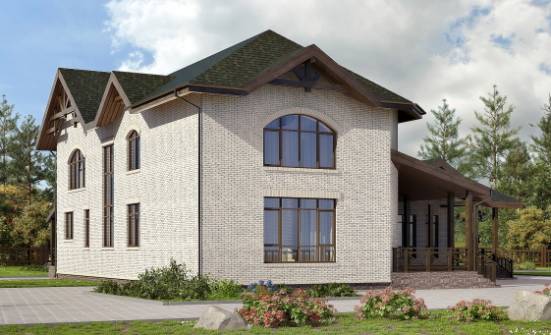 340-004-Л Проект двухэтажного дома, большой домик из пеноблока Лениногорск | Проекты домов от House Expert
