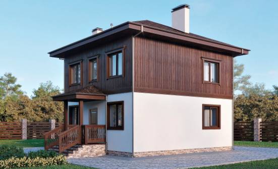100-006-Л Проект двухэтажного дома, небольшой коттедж из твинблока Альметьевск | Проекты домов от House Expert