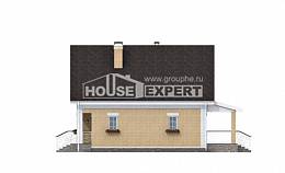 130-004-П Проект двухэтажного дома мансардный этаж, бюджетный загородный дом из газобетона Чистополь, House Expert