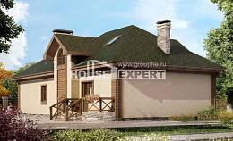 180-010-П Проект двухэтажного дома мансардой, гараж, простой домик из твинблока Агрыз, House Expert