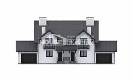 290-003-П Проект двухэтажного дома с мансардой, огромный загородный дом из газобетона Альметьевск, House Expert