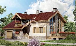 165-002-П Проект двухэтажного дома с мансардным этажом и гаражом, уютный дом из блока Зеленодольск, House Expert