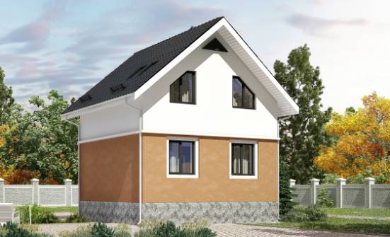 100-005-Л Проект двухэтажного дома с мансардным этажом, доступный домик из поризованных блоков, Агрыз