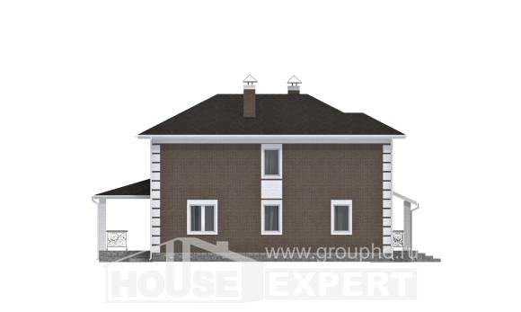 185-002-П Проект двухэтажного дома, небольшой коттедж из поризованных блоков Зеленодольск, House Expert