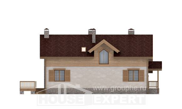 165-002-П Проект двухэтажного дома с мансардой и гаражом, простой домик из блока Лениногорск, House Expert