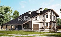 250-002-Л Проект двухэтажного дома с мансардой и гаражом, красивый дом из кирпича Агрыз, House Expert