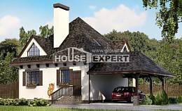 110-002-Л Проект двухэтажного дома с мансардным этажом, гараж, красивый загородный дом из блока Бугульма, House Expert