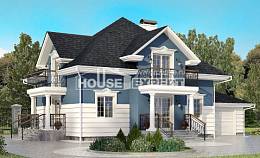 180-002-П Проект двухэтажного дома мансардой, гараж, средний домик из кирпича, Лениногорск