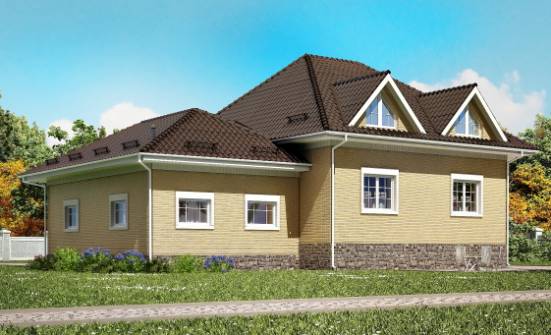 400-001-П Проект трехэтажного дома мансардой, гараж, просторный коттедж из газосиликатных блоков, Азнакаево