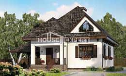 110-002-Л Проект двухэтажного дома мансардой, гараж, бюджетный дом из керамзитобетонных блоков Агрыз, House Expert