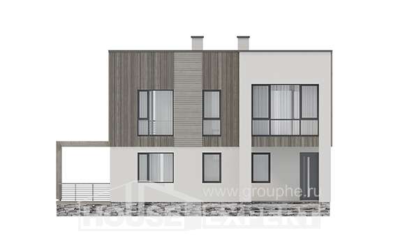 150-017-П Проект двухэтажного дома, бюджетный загородный дом из газосиликатных блоков Нижнекамск, House Expert