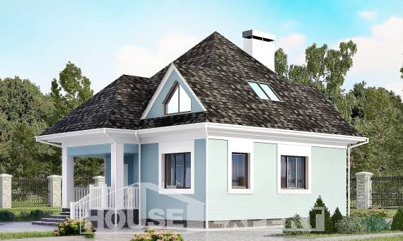 110-001-Л Проект двухэтажного дома с мансардой, уютный загородный дом из арболита Азнакаево, House Expert