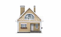 130-004-П Проект двухэтажного дома мансардный этаж, бюджетный загородный дом из бризолита Чистополь, House Expert