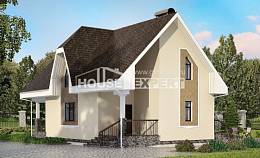 125-001-Л Проект двухэтажного дома с мансардой, компактный домик из поризованных блоков Азнакаево, House Expert