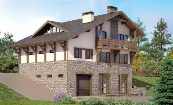 305-002-Л Проект трехэтажного дома мансардный этаж, уютный загородный дом из кирпича, Чистополь