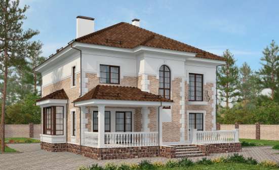 220-008-П Проект двухэтажного дома, современный коттедж из кирпича Чистополь | Проекты домов от House Expert