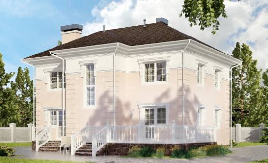 155-005-Л Проект двухэтажного дома, классический коттедж из пеноблока, Бугульма