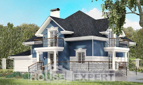 180-002-П Проект двухэтажного дома мансардный этаж, гараж, простой дом из кирпича, Зеленодольск
